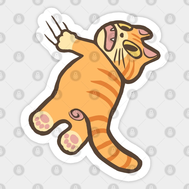 Pocket Cat Ginger Sticker by Digital Threads